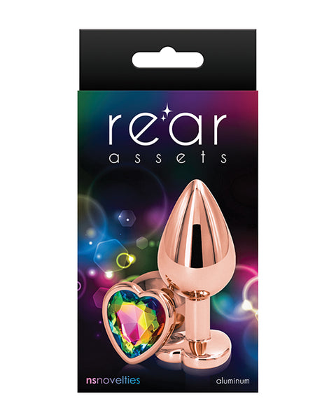 Rear Assets Rose Gold Heart Medium - Rainbow