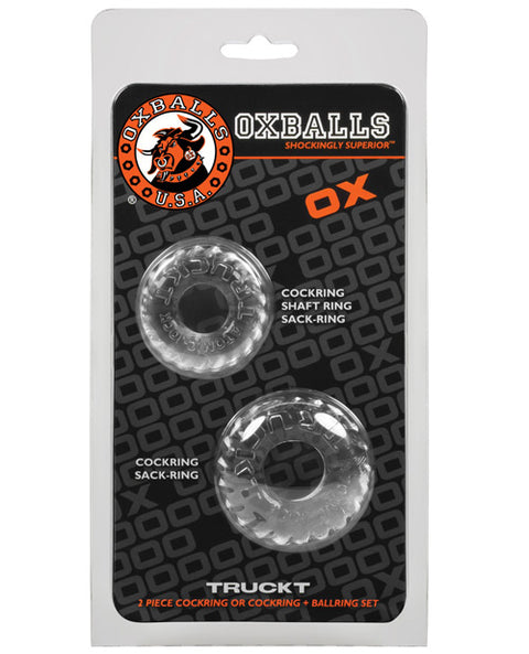 Oxballs TruckT Cock & Ball Ring - Clear Pack of 2