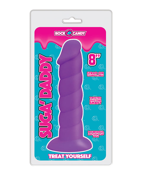 Rock Candy Suga Daddy 8" Silicone Dildo - Purple