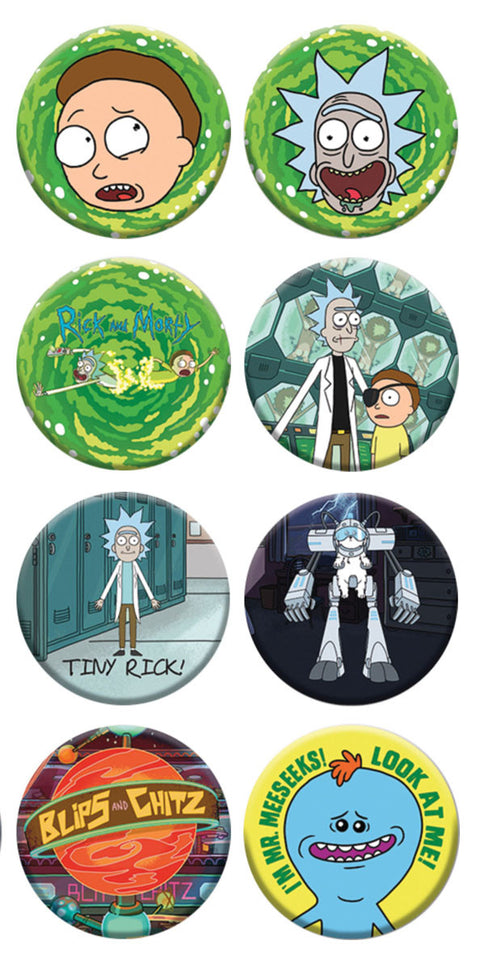 Rick and Morty Buttons | 1.25" | Asst Designs