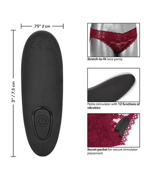 Remote Control Lace Panty Set-Burgandy Vibrators