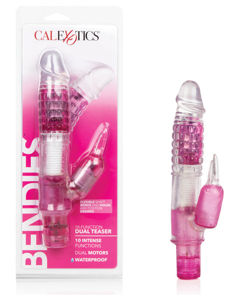 Bendies Dual Motor Dual Teaser Rabbit - 10 Function Pink Vibrators