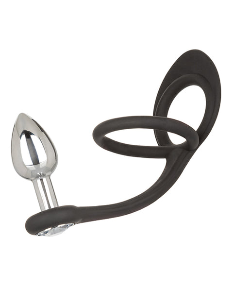 Star Fucker Mini Gem Plug w/Silicone Enhancer - Black Anal Products