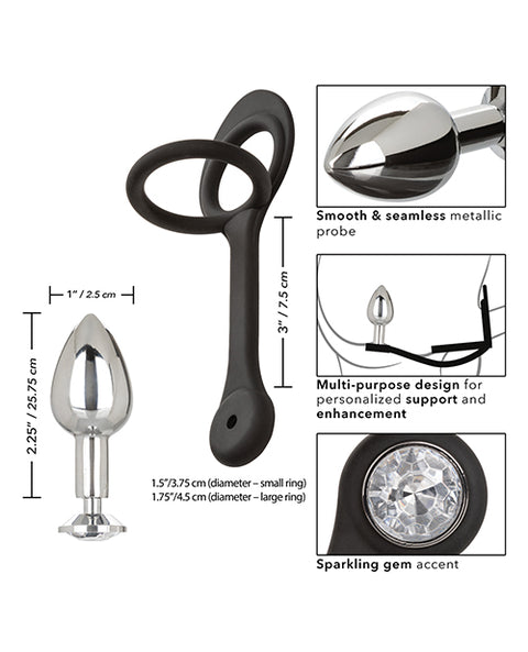 Star Fucker Mini Gem Plug w/Silicone Enhancer - Black Anal Products