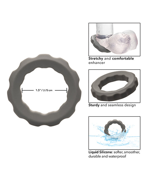 Alpha Liquid Silicone Erect Ring - Grey Penis Enhancement