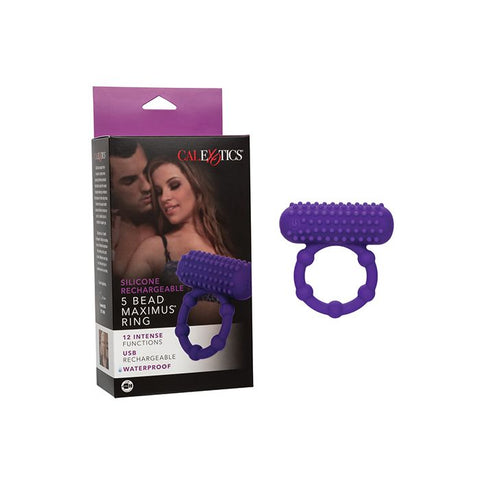 Silicone Rechargeable 5 Bead Maximus Ring - Purple