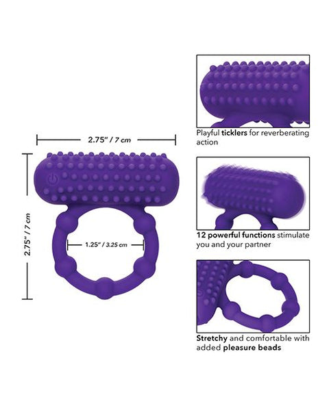 Silicone Rechargeable 5 Bead Maximus Ring - Purple