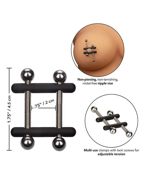 Nipple Grips Power Grip Crossbar Nipple Vices - Black Bondage & Restraints