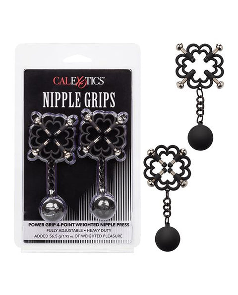 Nipple Grips Power Grip 4 Point Weighted Nipple Press - Black Bondage & Restraints