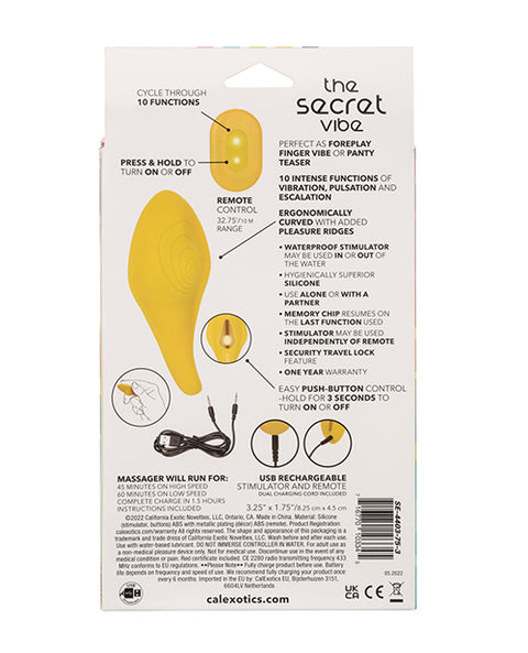 Neon Vibes The Secret Vibe w/Remote - Yellow Vibrators