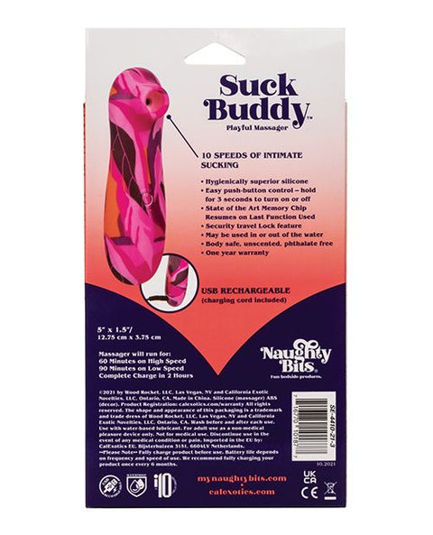 Naughty Bits Suck Buddy Playful Massager - Multicolor