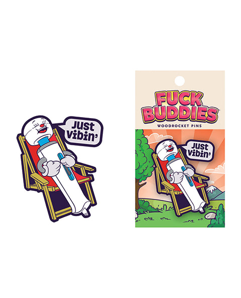 Wood Rocket Fuck Buddies Just Vibin' Pin - Multi Color Novelty Items