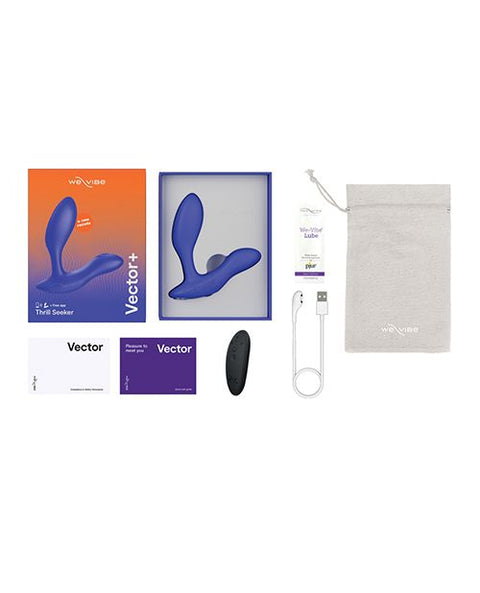 We-Vibe Vector+ Rechargeable Silicone Vibrating Prostate Massager with Remote Control