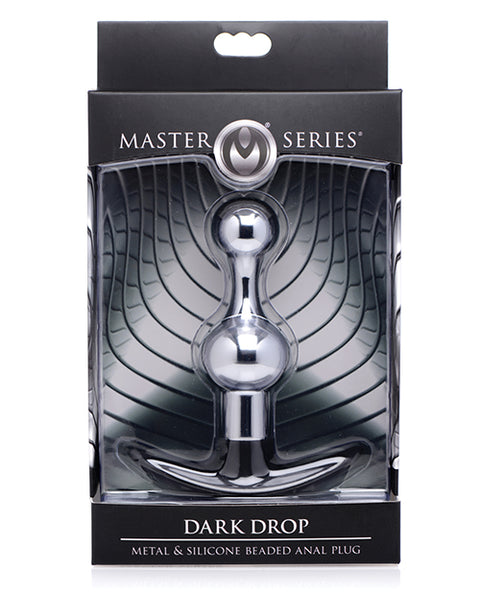 Master Series Dark Drop Metal & Silicone Beaded Anal Plug