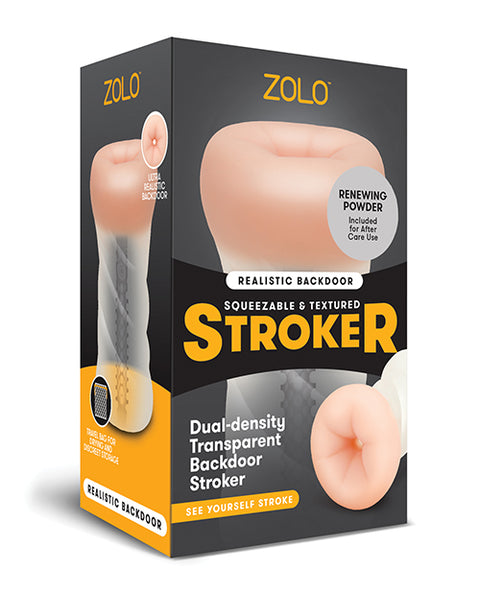 Zolo Squeezable & Textured Backdoor Male Masurbator Non Vibrating Flesh