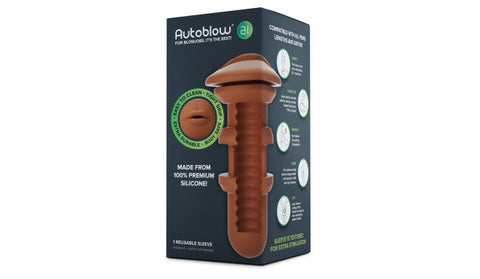 Autoblow A.I. Silicone Sleeve Mouth Sleeve Brown Dolls & Masturbators
