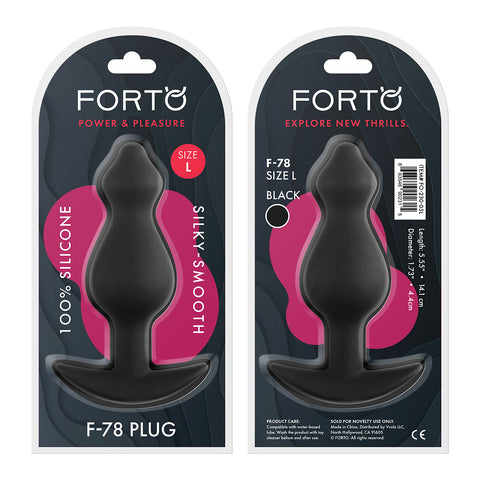 F-78: POINTEE 100% SILICONE PLUG - BLACK