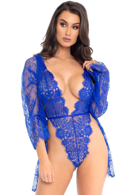 Lace Robe & Teddy Set