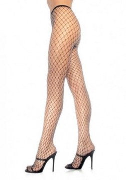 Spandex Diamond Net Pantyhose - Black