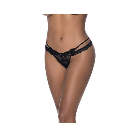 Ooh La Lace Cross Strap Split Crotch Tanga