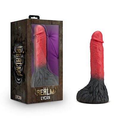 The Realm Lycan Silicone Lock On Werewolf Dildo - Red/Black
