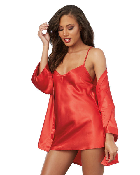 Satin Robe & Chemise Set